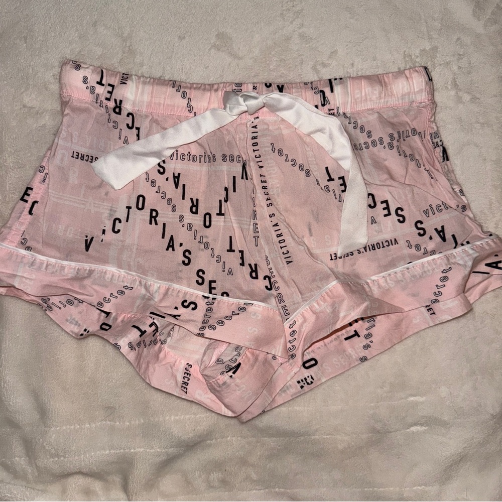 Victoria's Secret Pink Pajama Shorts XS w/ Front Tie Bow